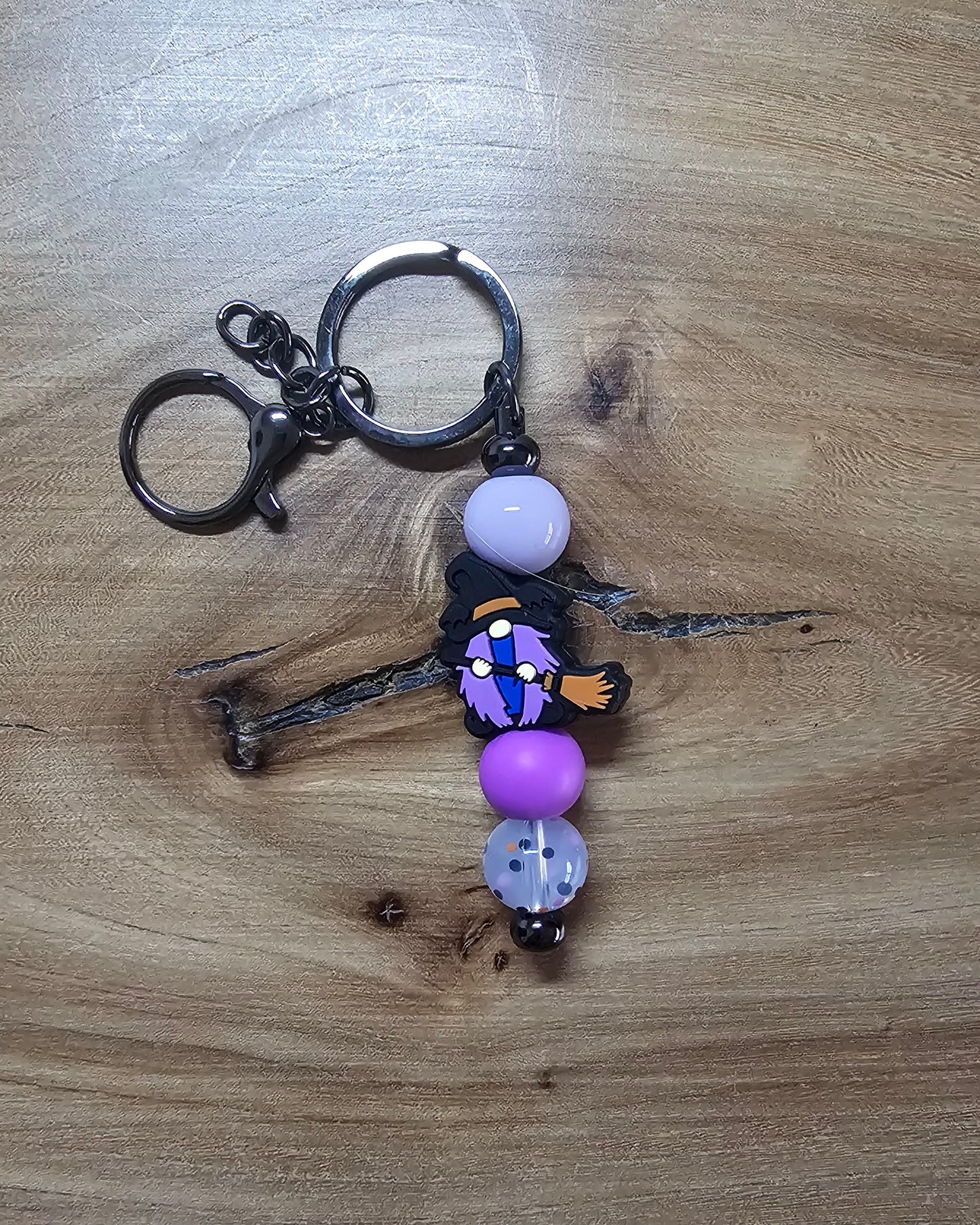Purple Witchy Gnome Keychain