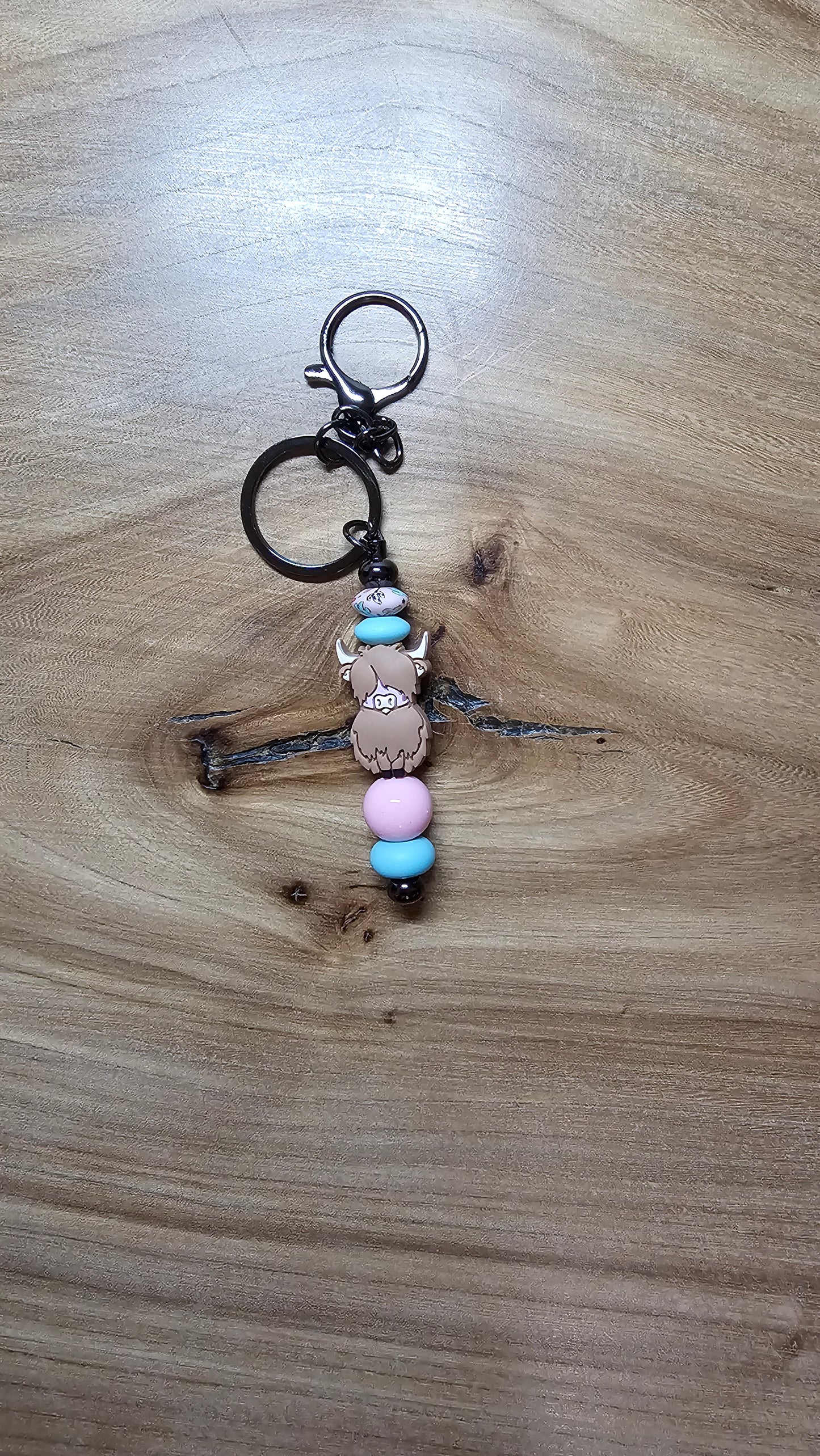 Brown Highland Cow Keychain