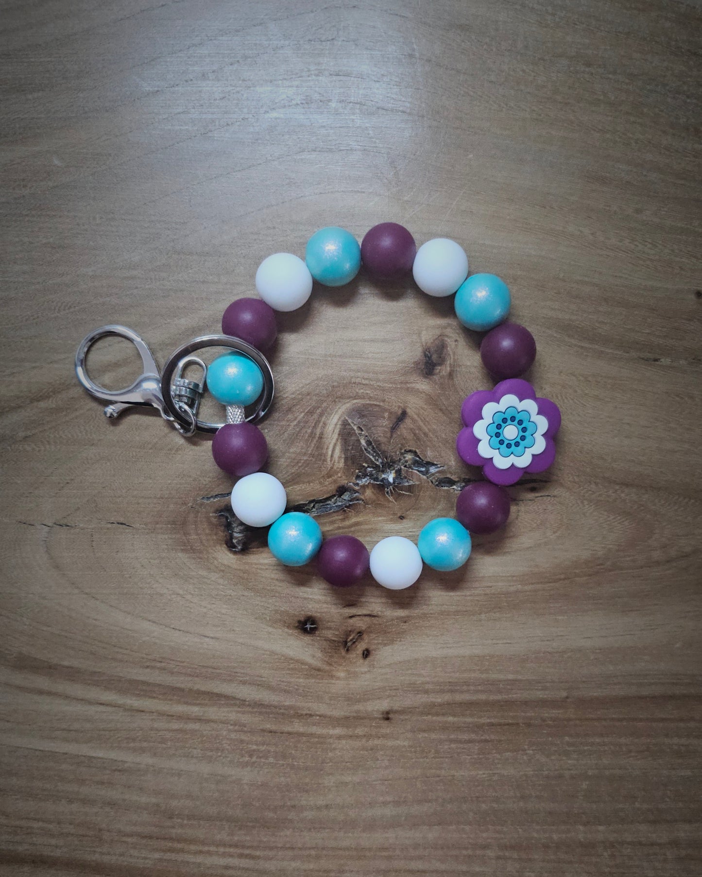 Plum Purple Crazy Wristlet Keychain