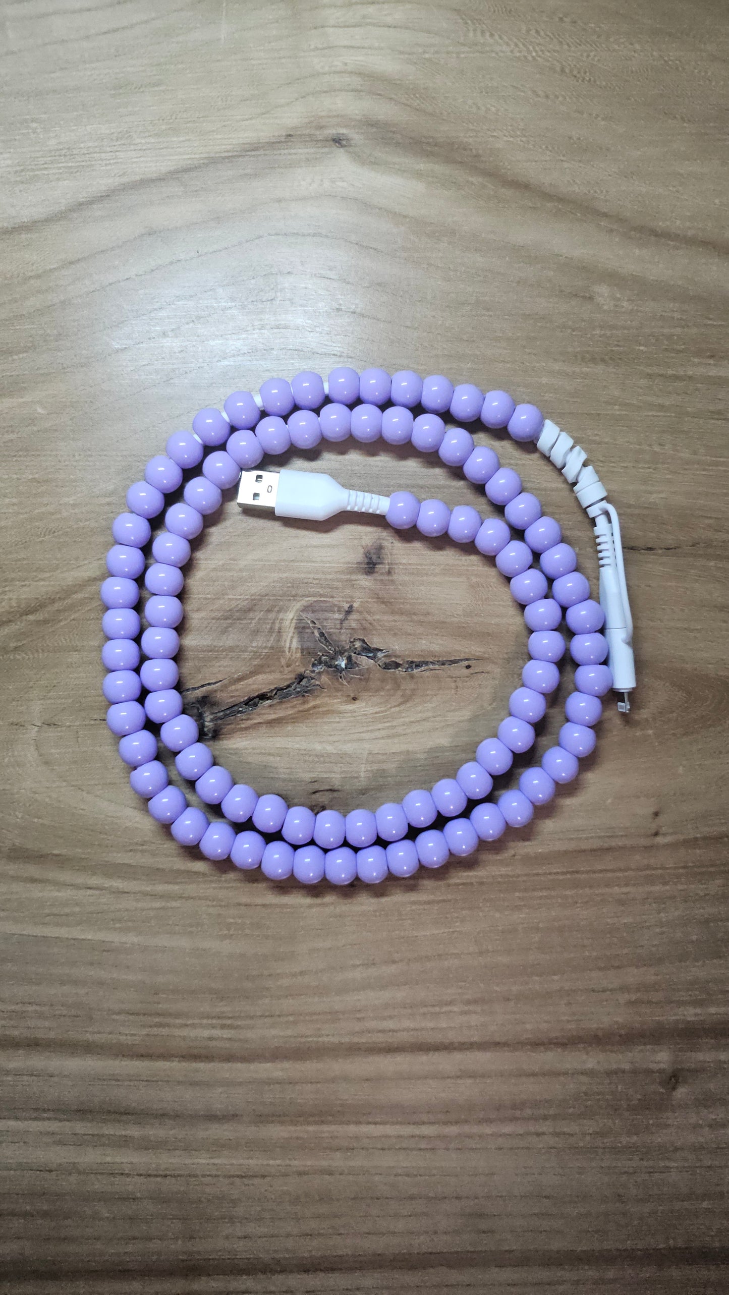 Lilac Beaded Dual Charger