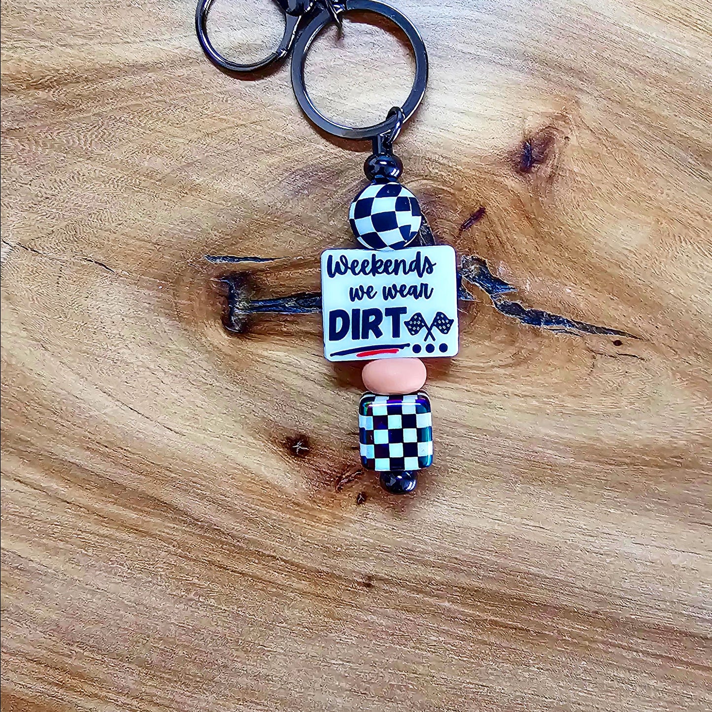 Weekends We Wear Dirt Keychain