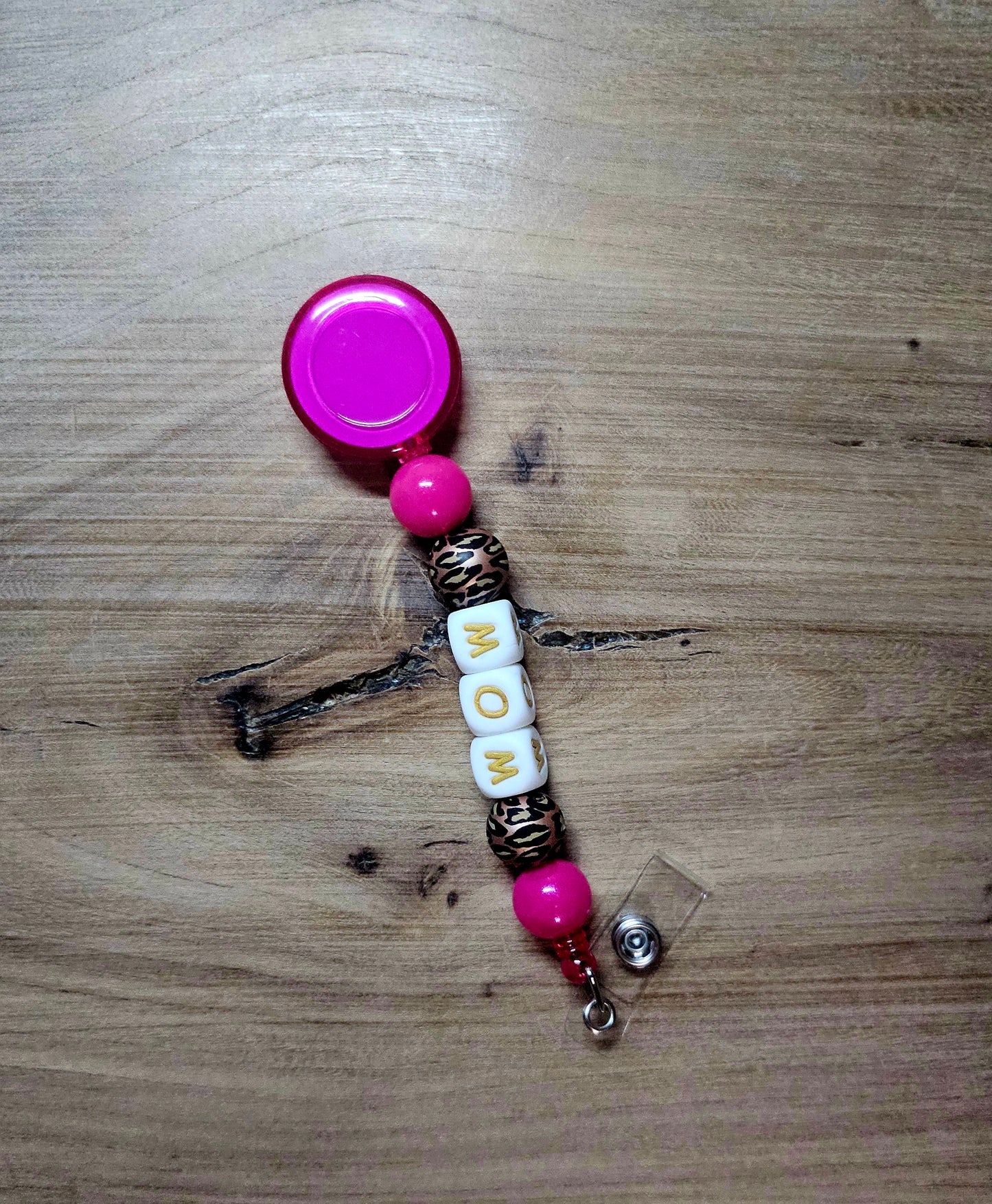 Hot Pink Mom Badge Reel