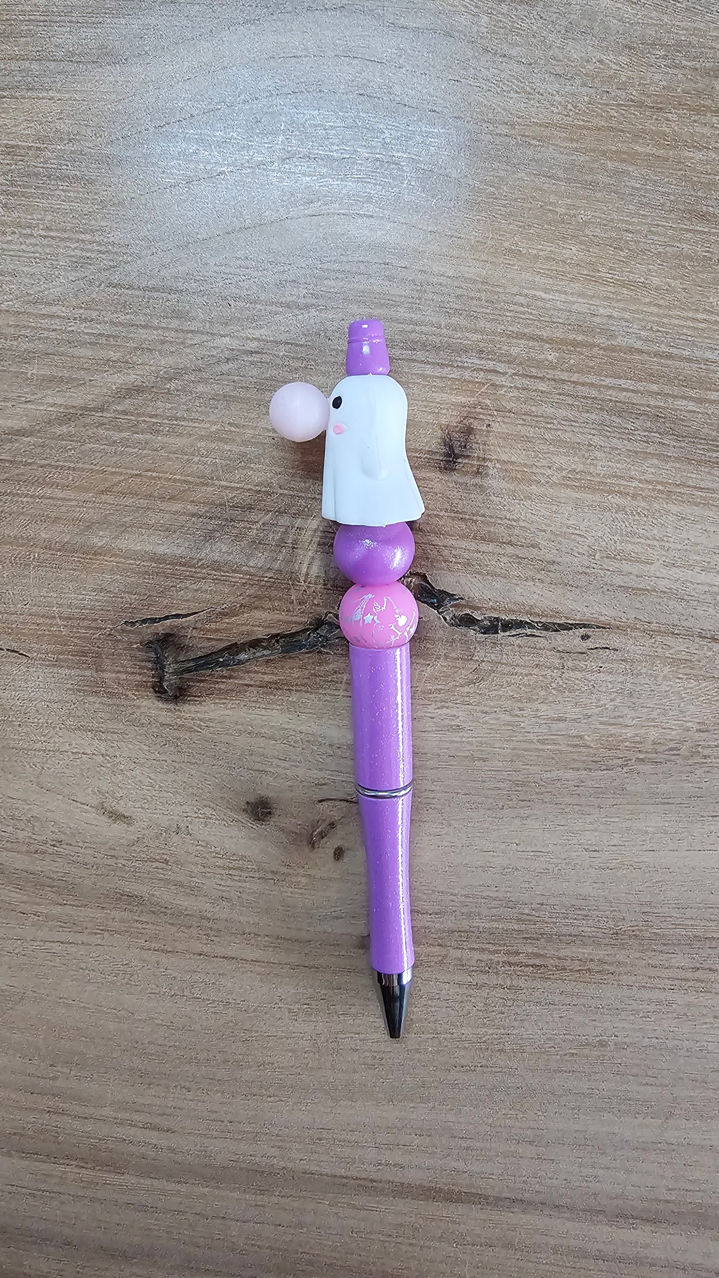 Bubblegum Ghost Beaded Pen