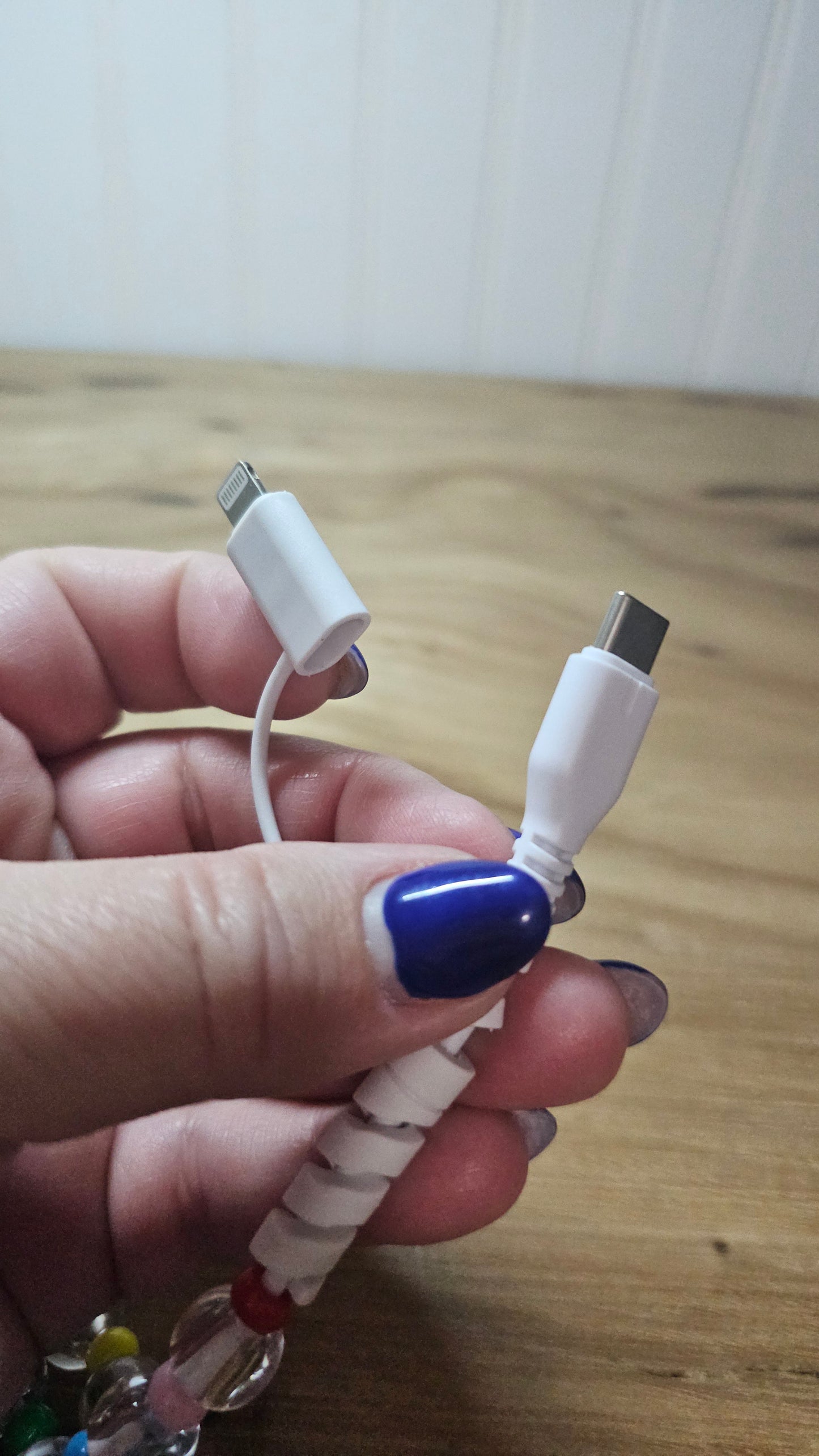 Lilac Beaded Dual Charger