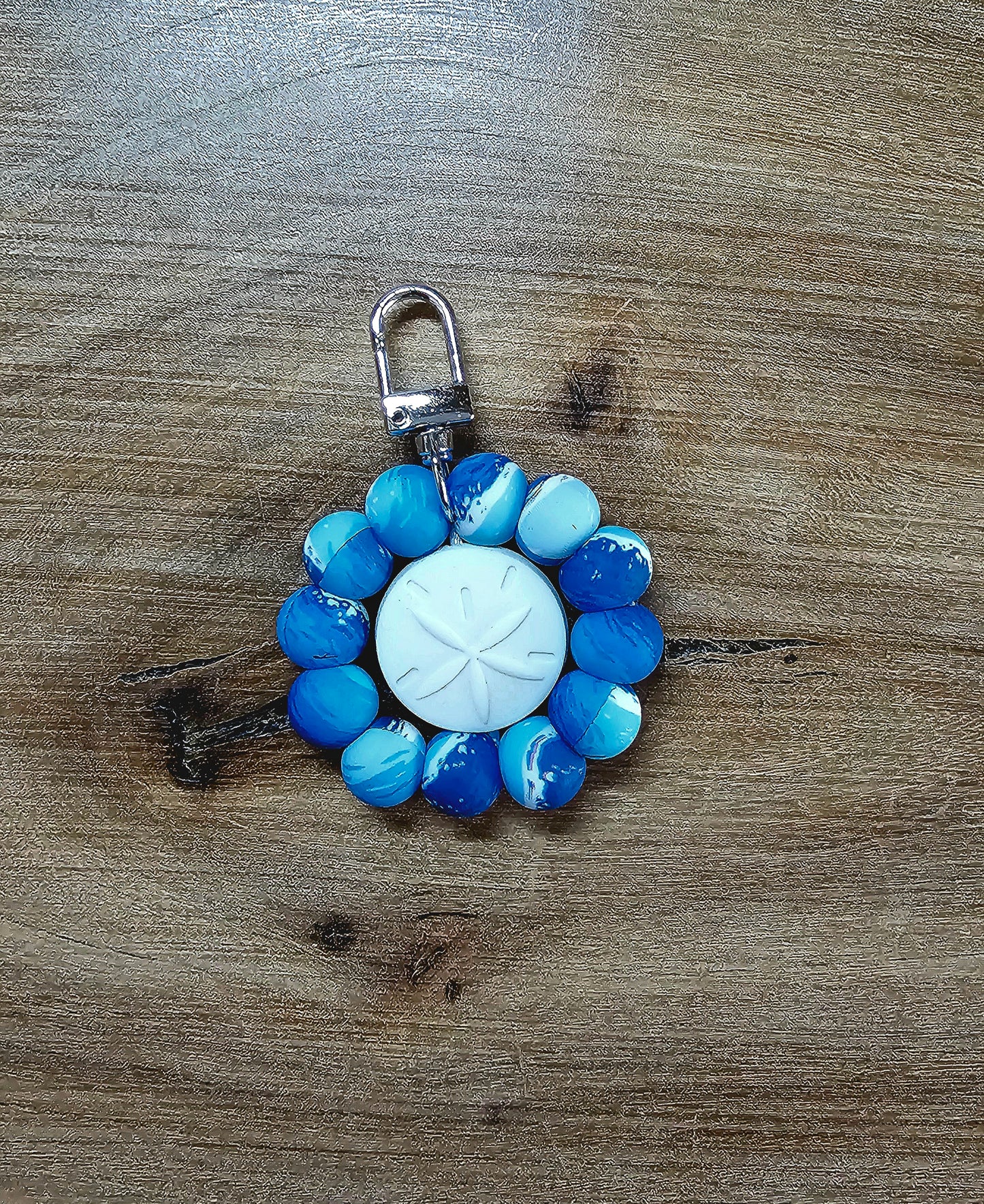 Sand Dollar Round Bagtag Keychain
