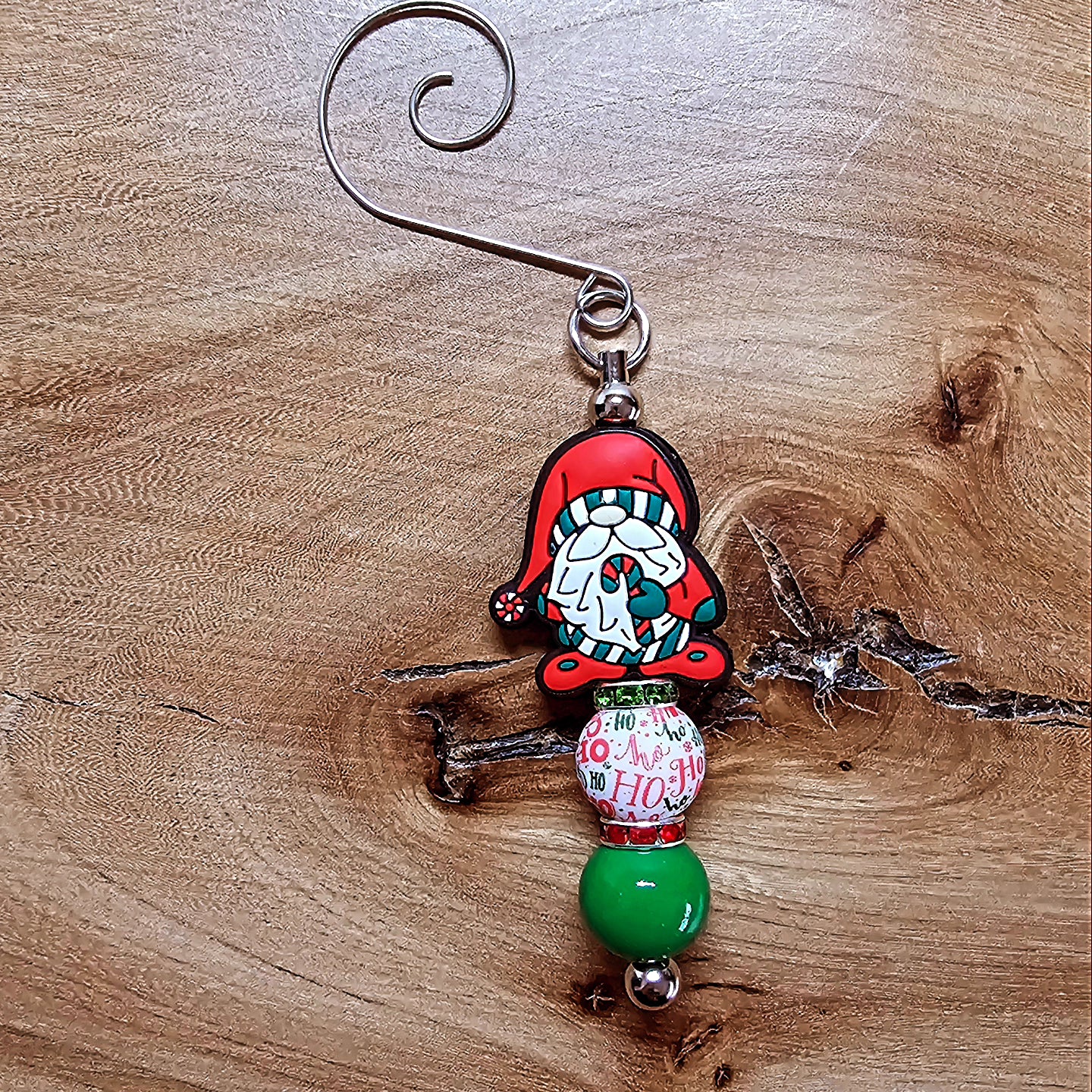 Candy Cane Santa Gnome Ornament