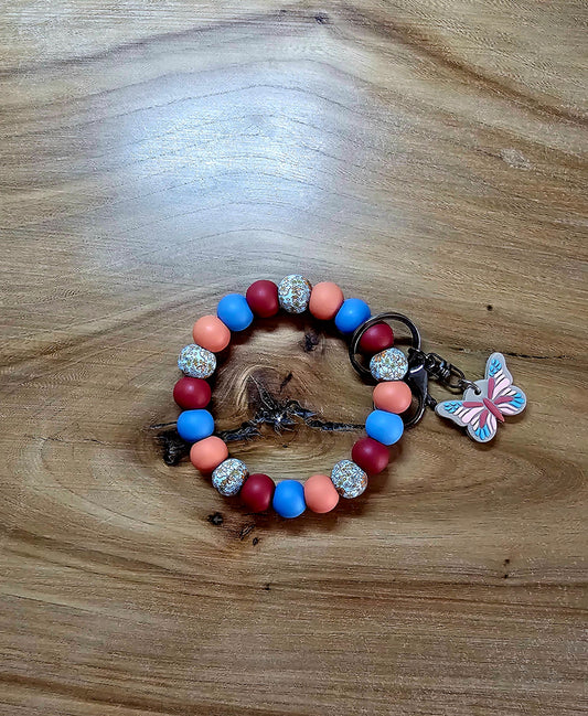 Spring Butterfly Wristlet Keychain