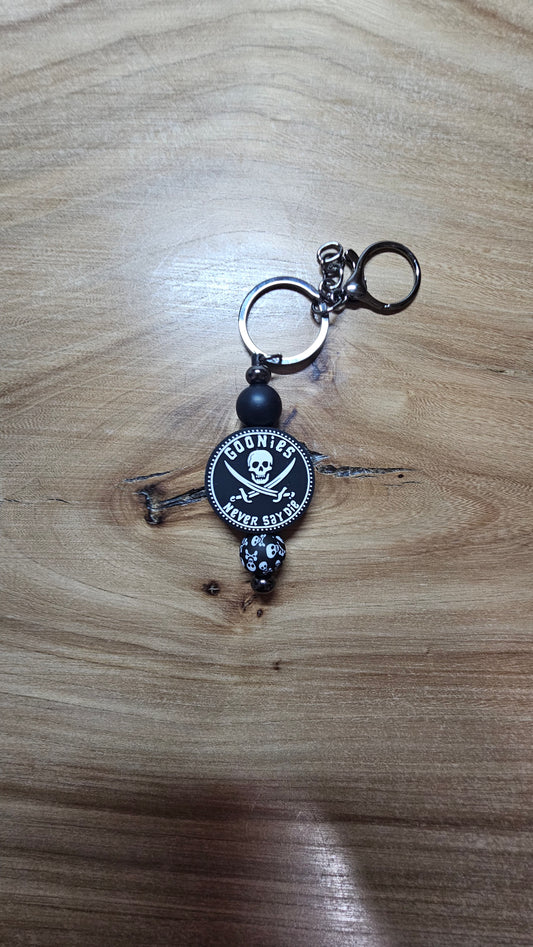 Skull Bead Goonies Never Say Die Keychain
