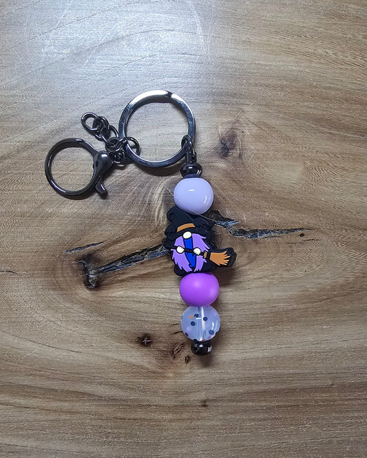 Purple Witchy Gnome Keychain