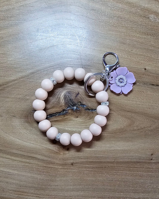 Cream Boho Wristlet Keychain