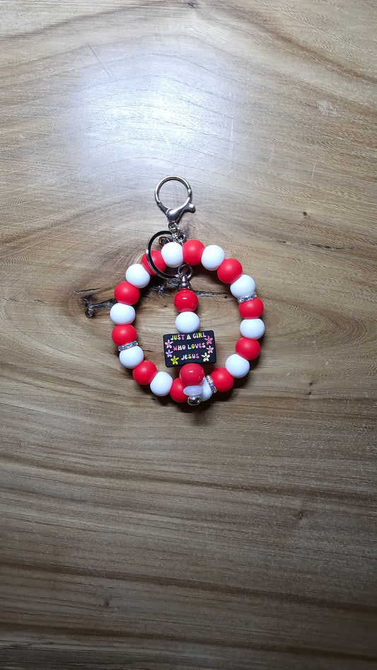 Just a Girl Who Loves Jesus Wristlet Keychain