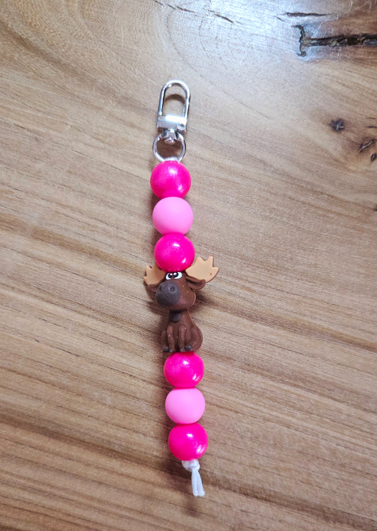 Pinkie the Moose Bagtag