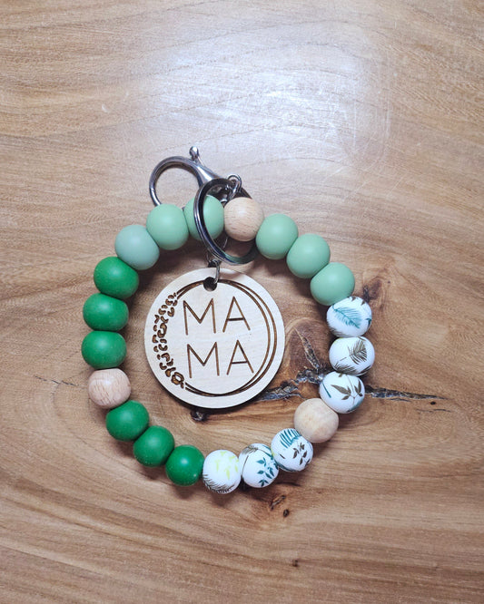 Evergreen Pines Mama Wristlet Keychain