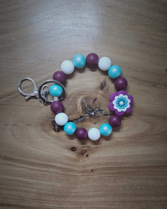 Plum Purple Crazy Wristlet Keychain