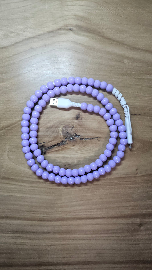 Lilac Beaded Dual Charger