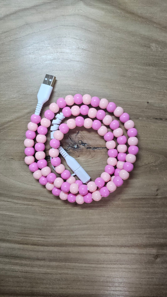 Cotton Candy Pink  Beaded Dual Charger