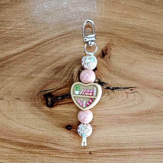 Heart Bookshelf Bagtag