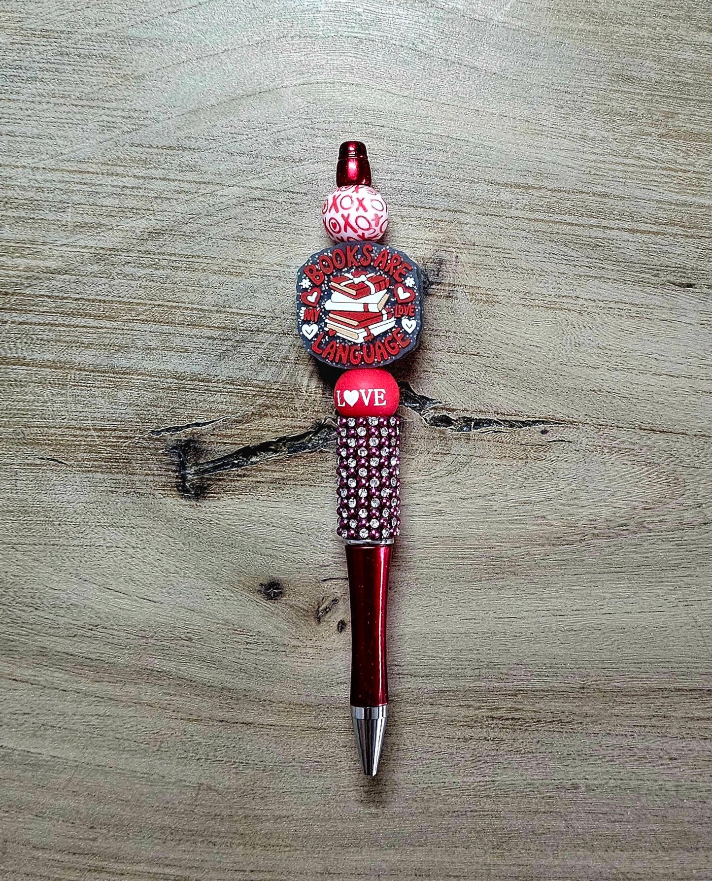 “Books Are My Love Language” Beaded Pen | Book Lover Valentine Pen | Teacher Gift