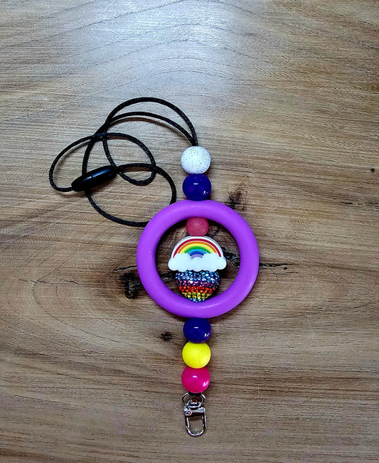 Rainbow on a Heart Car Freshie Hanger