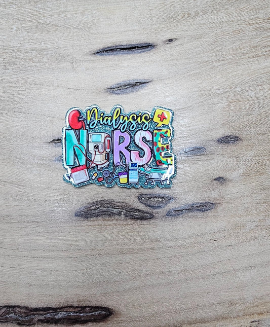 Dialysis Nurse Acrylic Badge Reel Flatback / Keychain Charm | Healthcare Appreciation Gift | Handmade Accessory