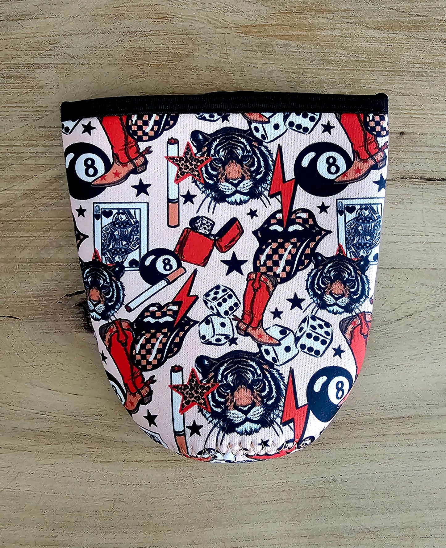 Western Retro Tumbler Koozie – Cowgirl, Dice & 8 Ball Cup Sleeve for 30oz Tumblers, Edgy Country Drink Holder