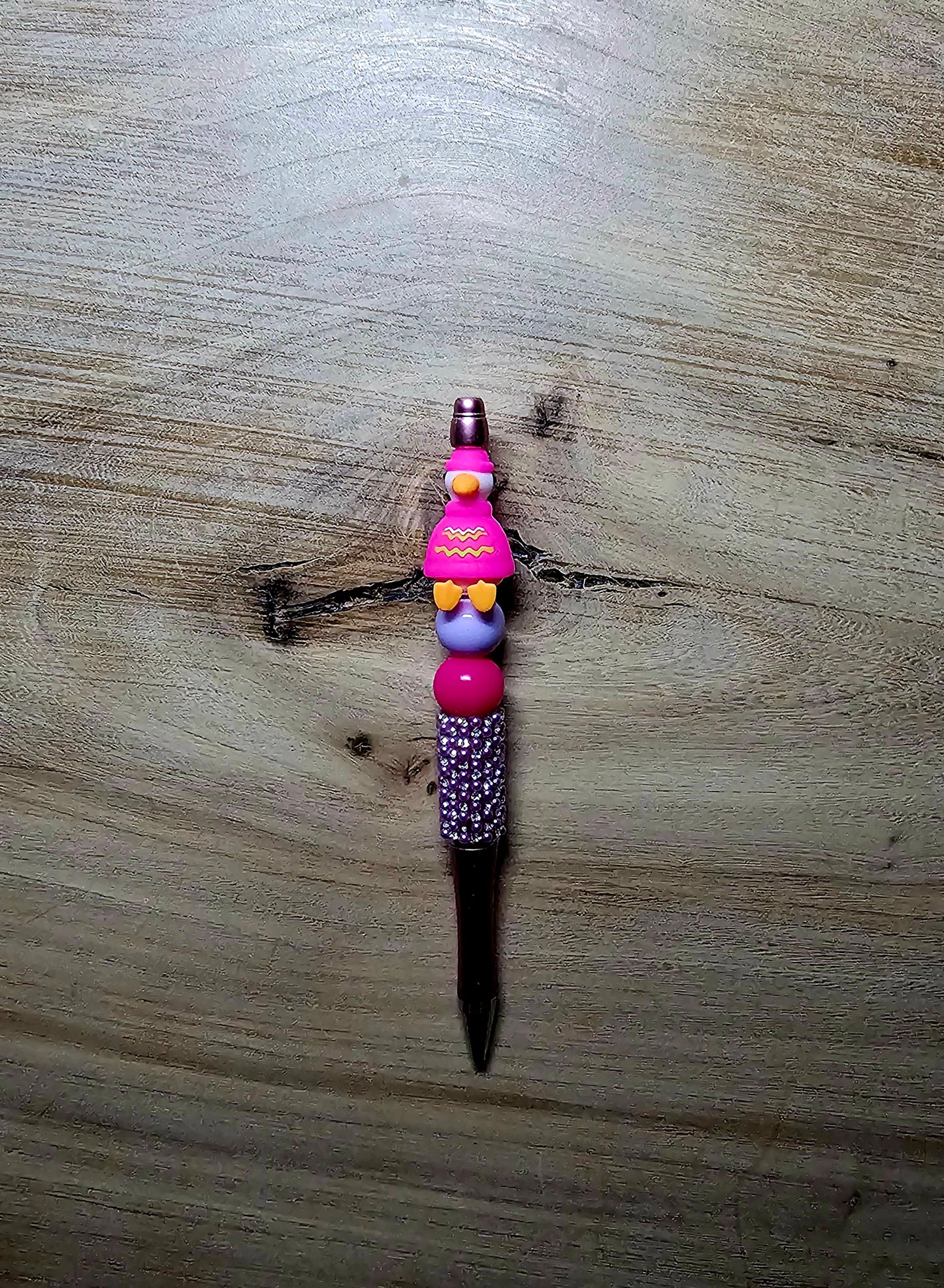 Goose Dressed in Pink Beaded Pen – Cute Goose Silicone Bead Pen – Farm Animal Pen – Beadable Ink Pen – Farmhouse Gift – Cute Office Supplies – Teacher Gift – Wick’d Pebble Pen