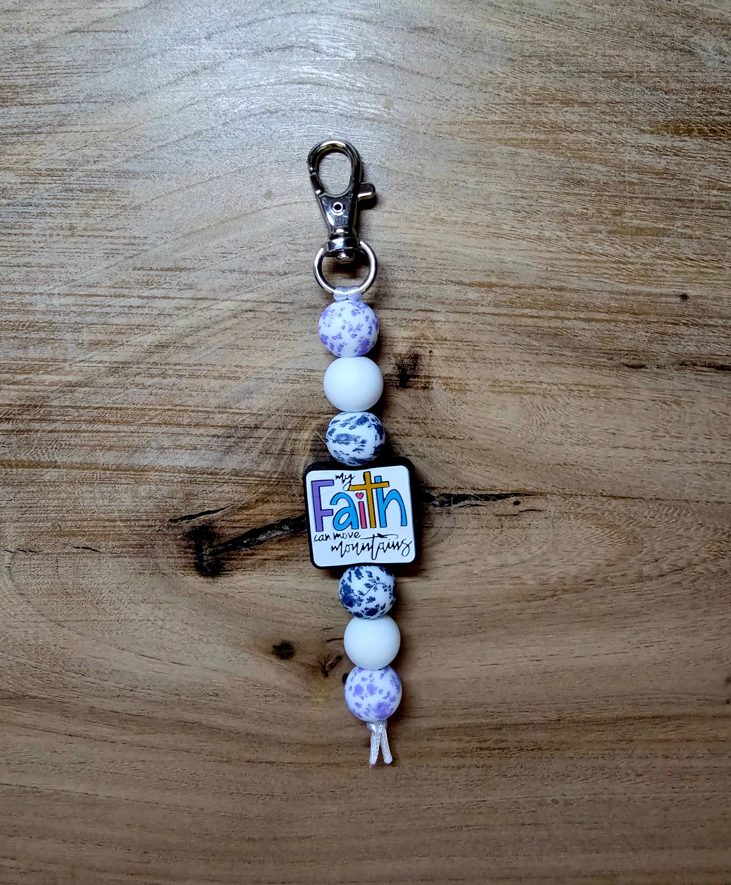 My Faith Can Move Mountains Beaded Bag Tag | Christian Gift