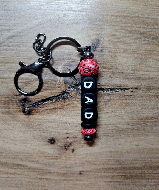 Red Handkerchief Dad Keychain
