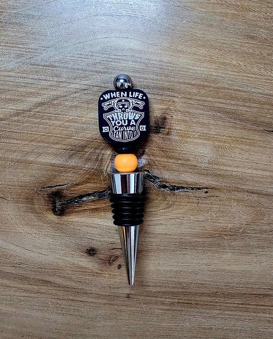 When Life Throws You A Curve, LEAN INTO IT Bottle/Wine Stopper