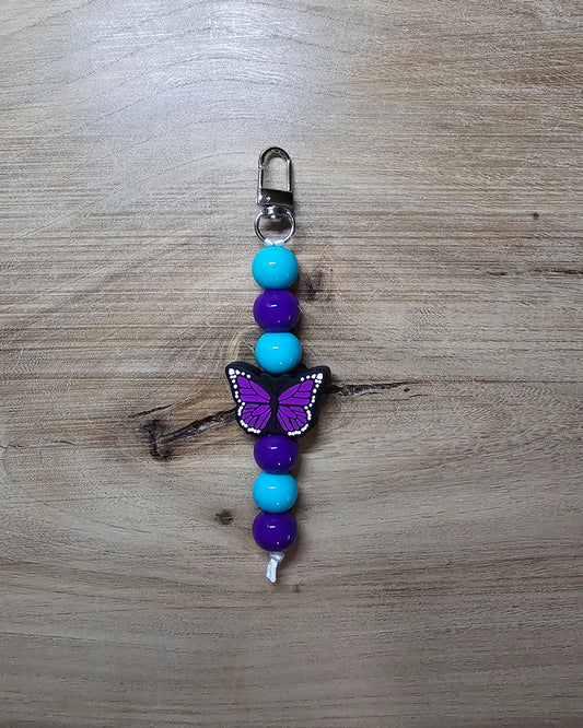 💜💙 Butterfly Beaded Keychain / Bag Charm