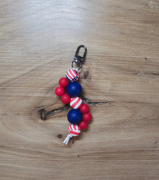 Red, White and Blue Wave Keychain