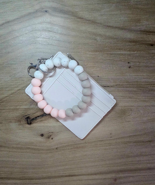 Neutral & Blush Wristlet + Cardholder Set