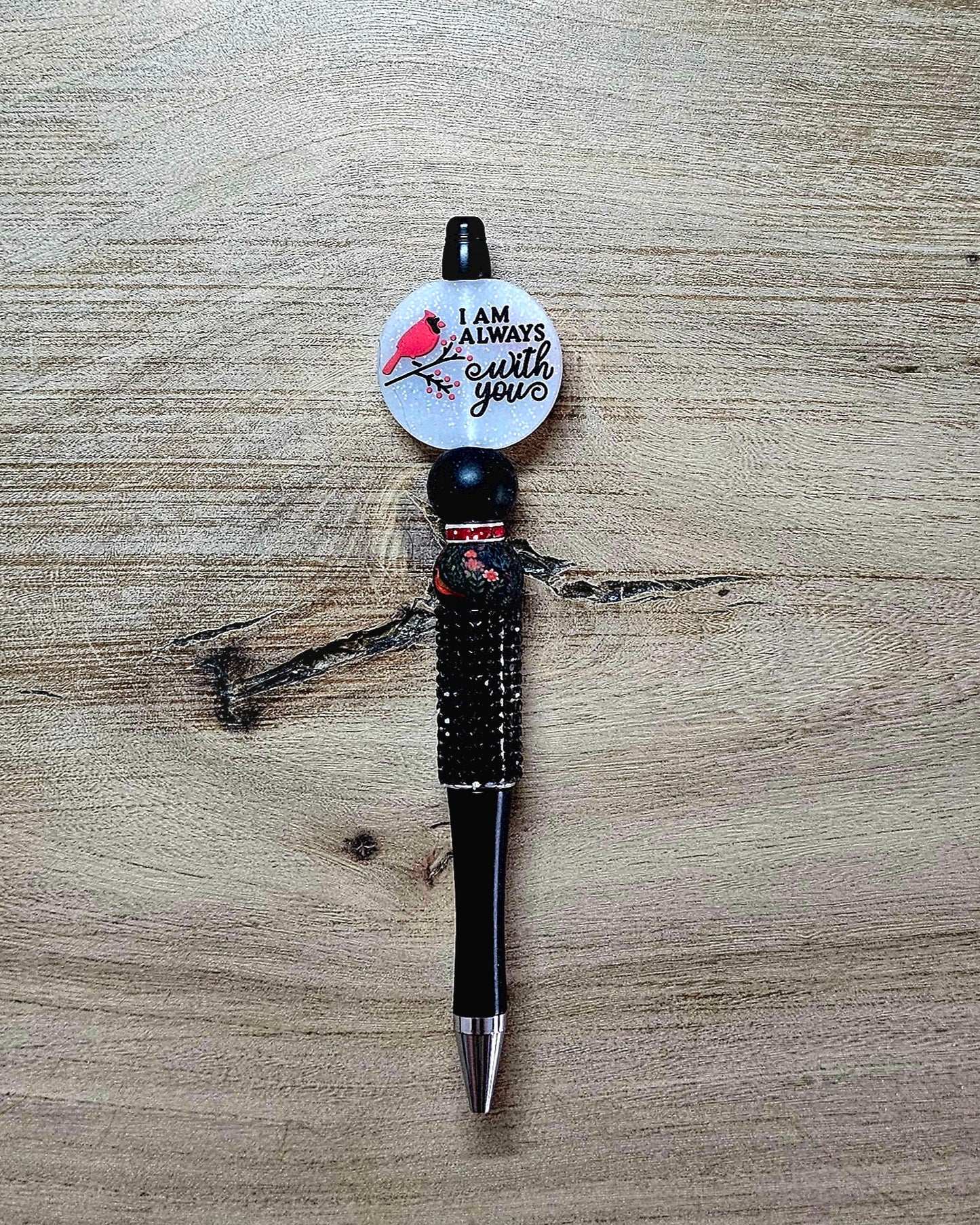 “I Am Always With You” Beaded Pen | Cardinal Memorial Pen | Handmade Sympathy Gift