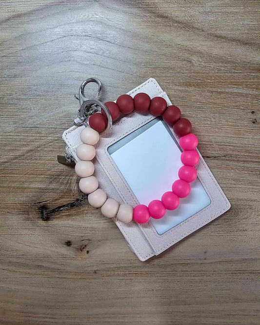 Pink, Blush, Wine Wristlet + Cardholder Set