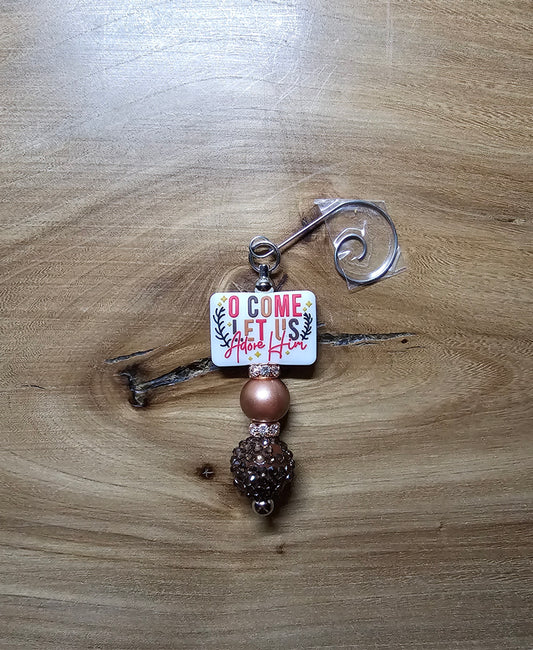 Rose Gold Oh Come Let Us Adore Him Ornament