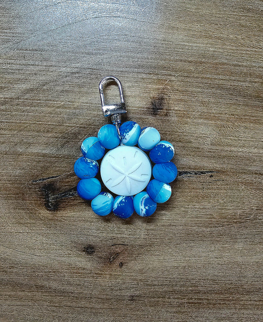 Sand Dollar Round Bagtag Keychain