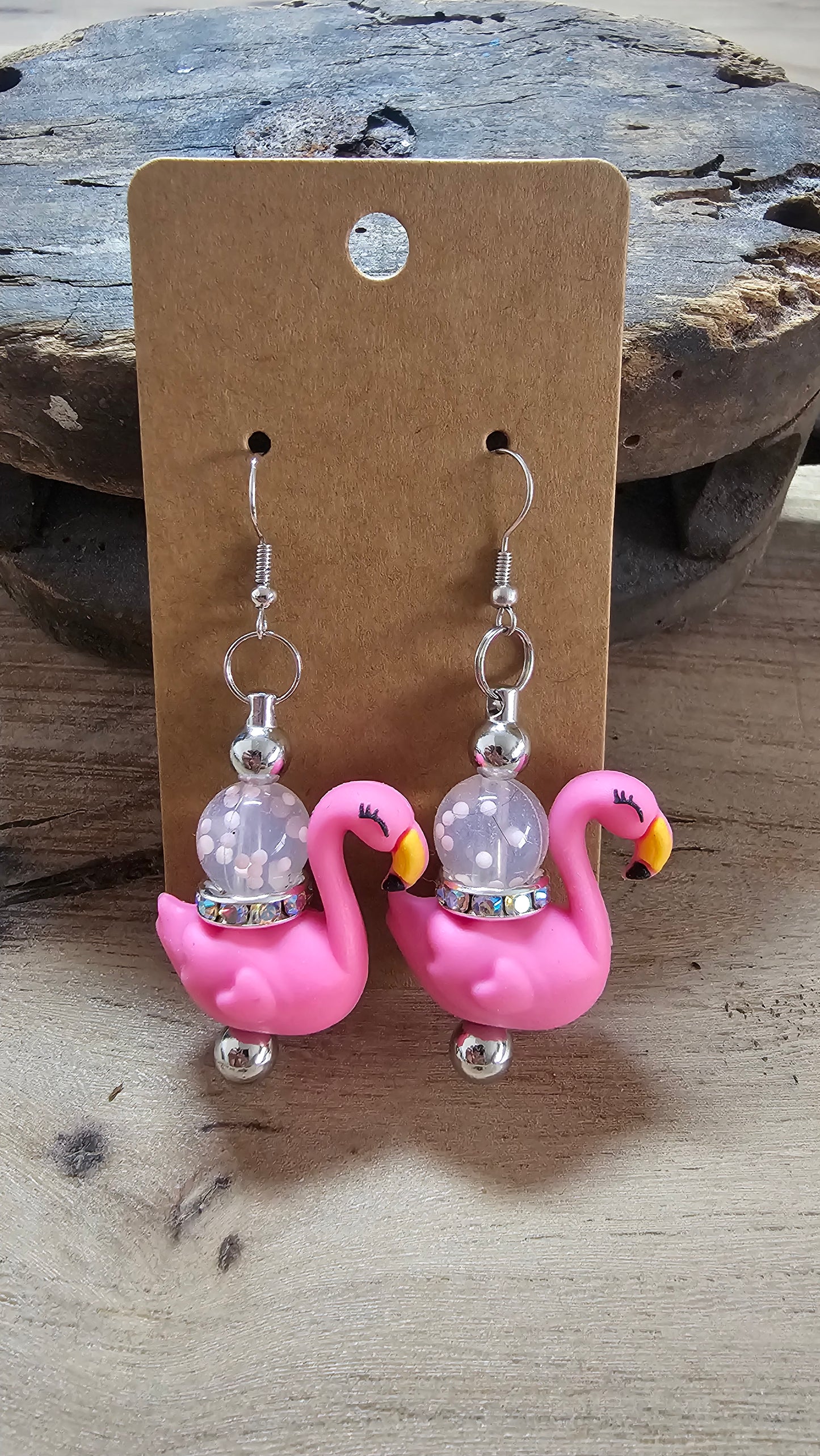 Pink Flamingo Dangle Earrings | Fun Summer Statement Earrings | Lightweight Boutique Jewelry