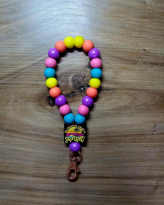 My Favorite Color is Sunset teardrop Wristlet