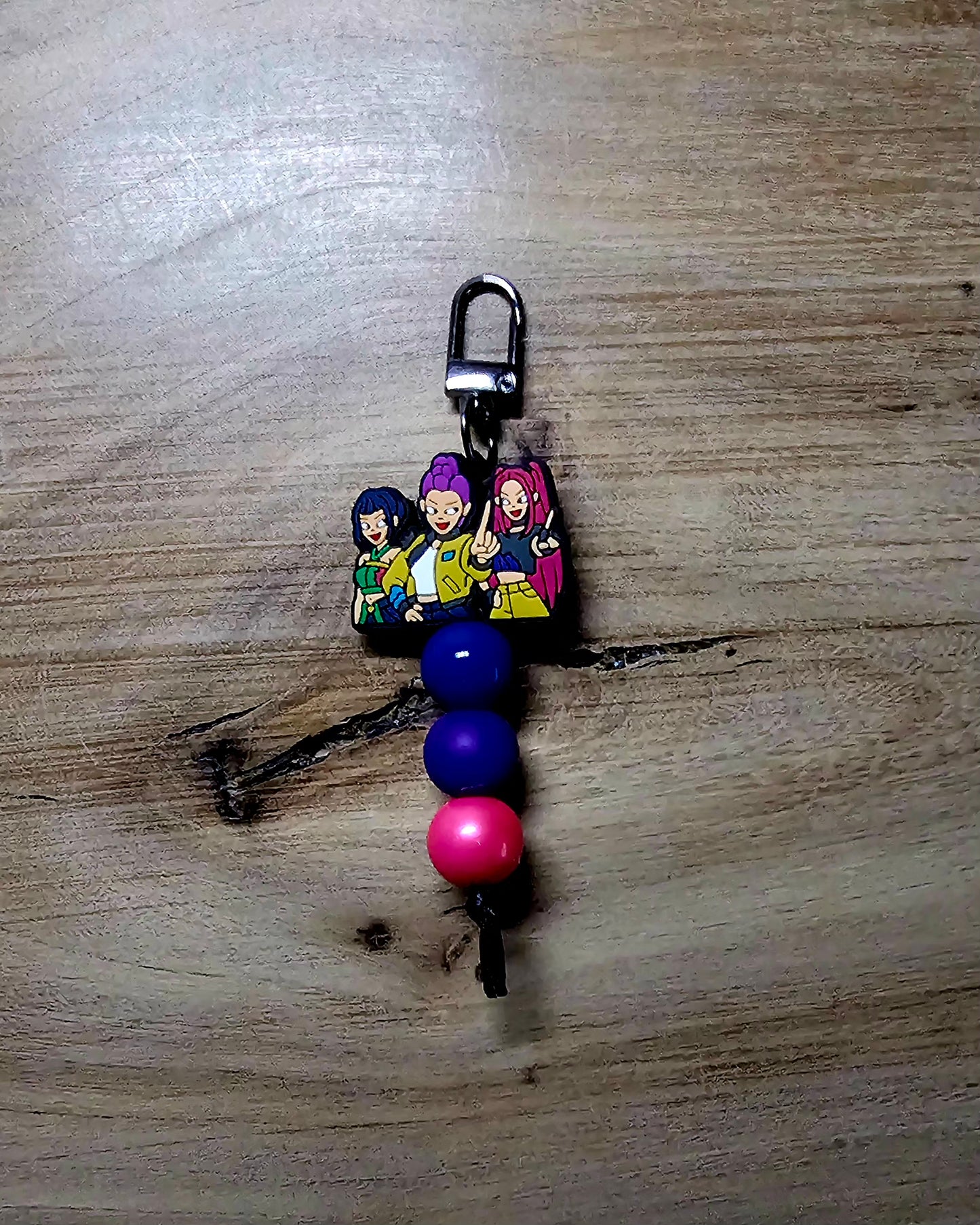 KPOP Anime Style Zipper Buddy | Kids Zipper Pull for Coats & Backpacks | Custom Beaded Bag Charm(Short)