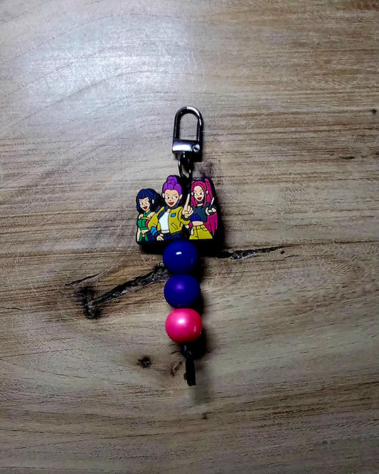 KPOP Anime Style Zipper Buddy | Kids Zipper Pull for Coats & Backpacks | Custom Beaded Bag Charm(Short)