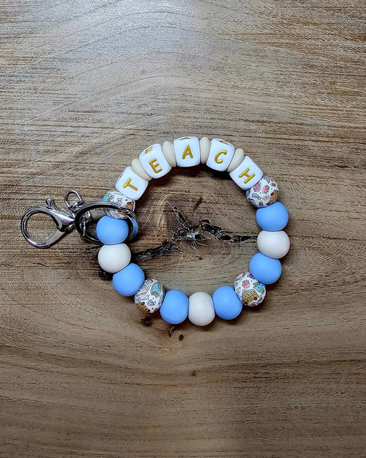 Personalized Teacher Beaded Wristlet Keychain | Custom Teacher Gift | Back to School