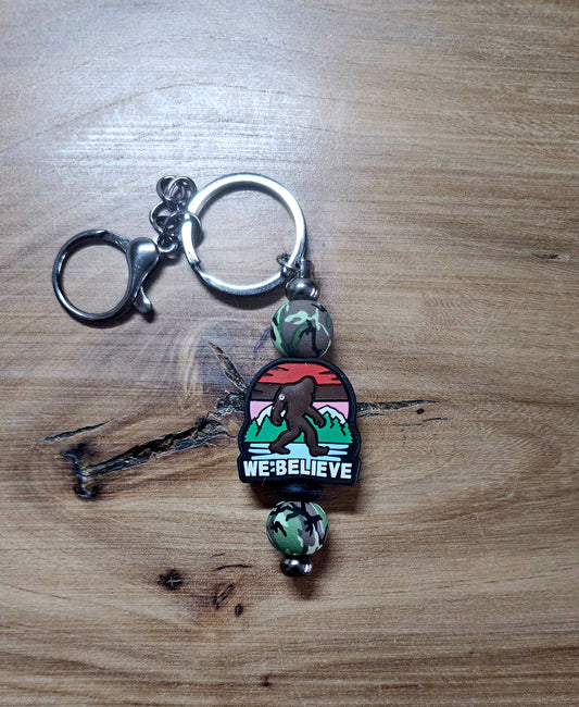 Believe in Bigfoot Keychain