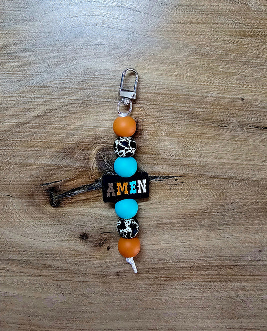 AMEN Bagtag Keychain in Western Motif