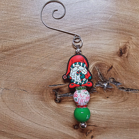 Candy Cane Santa Gnome Ornament