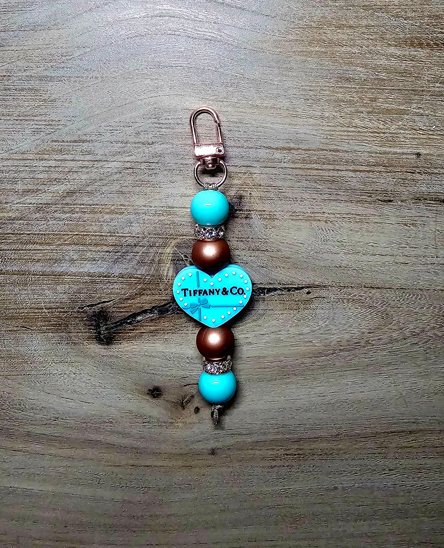 Turquoise Heart Beaded Keychain Charm – Western Chic Bag Tag | Wick’d Pebble