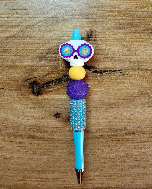 White Sugar Skull Pen